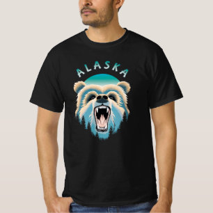Roaring Grizzly Bear Face - Alaska Wildlife T-Shirt