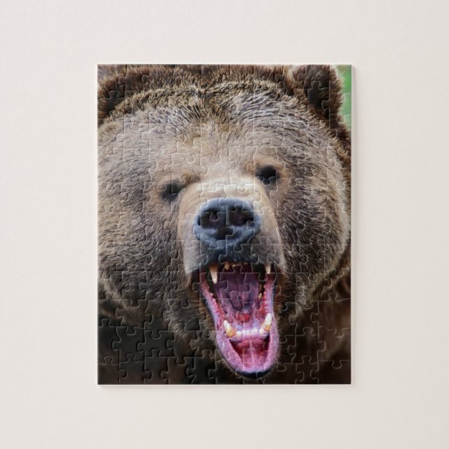 Roaring Grizzly Bear Jigsaw Puzzle (Vertical)