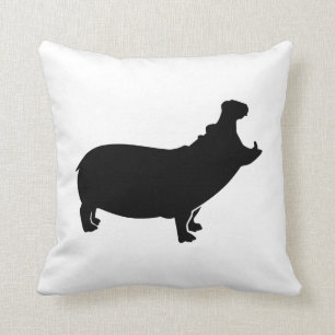 Roaring hippo cushion