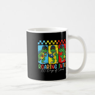 Roaring Into 100 Days Of School Dinosaur Teacher B Coffee Mug
