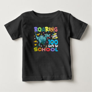 Roaring into 100 Days of School Kids T-Shirt