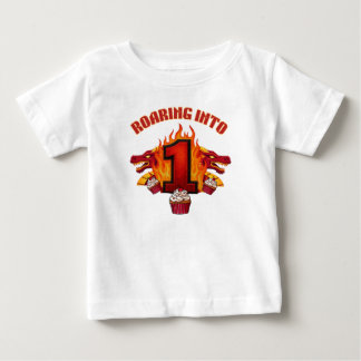   Roaring Into 1 Dragon Birthday  T-Shirt