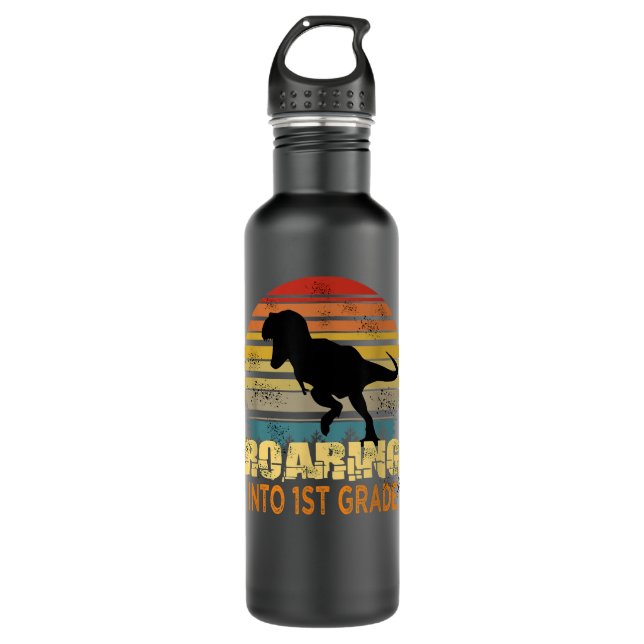 Roaring Into 1st Grade Dinosaur Back To School Boy 710 Ml Water Bottle (Front)