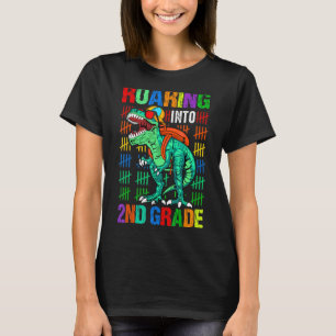 Roaring Into 2nd Grade Back To School Rex Dinosau T-Shirt