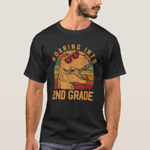 Roaring Into 2nd Grade Dinosaur Teacher Kids Back T-Shirt