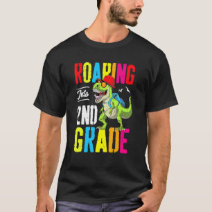 Roaring Into 2nd Grade Dinosaur Teacher Kids Back T-Shirt