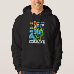 Roaring Into 2nd Grade T Rex Boys Hoodie