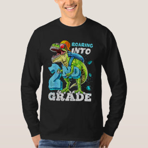 Roaring Into 2nd Grade T Rex Boys T-Shirt