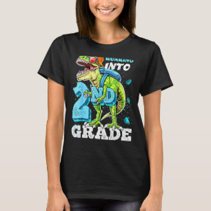 Roaring Into 2nd Grade T Rex Boys T-Shirt