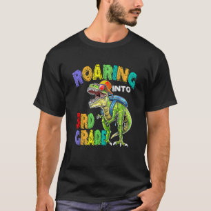 Roaring Into 3rd Grade Dinosaur Third Grade Back T T-Shirt