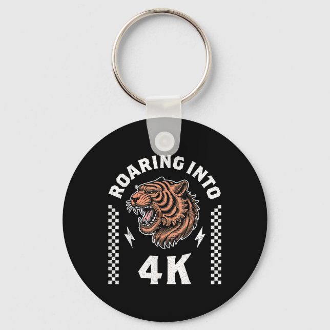Roaring Into 4k Tiger Back To School Kid Im Ready  Key Ring (Front)