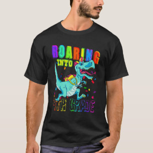 Roaring Into 4th Grade Dinosaur Rex Back To School T-Shirt