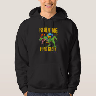 Roaring Into 5th Grade Dinosaur Back To School Boy Hoodie