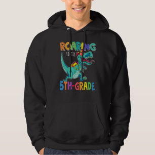 Roaring Into 5th Grade Dinosaur Rex Back To School Hoodie