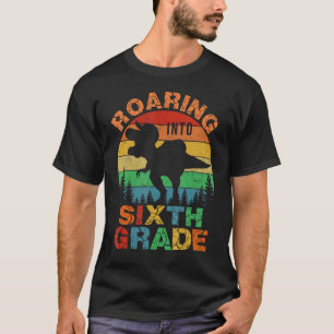Roaring Into 6th Grade Dinosaur Rex Back to School T-Shirt