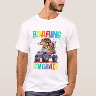 Roaring Into 6th Grade Dinosaur T-Shirt