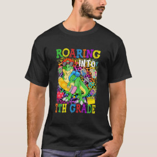 Roaring Into 7Th Grade Dinosaur T Rex Back To Scho T-Shirt