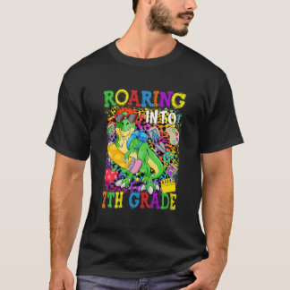 Roaring Into 7Th Grade Dinosaur T Rex Back To Scho T-Shirt