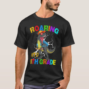 Roaring Into 8th Grade Rex Dinosaur Back To School T-Shirt