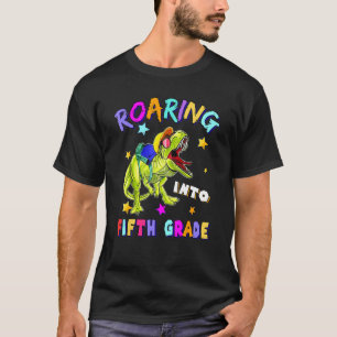 Roaring Into Fifth Grade Dinosaur Rex Back To Scho T-Shirt
