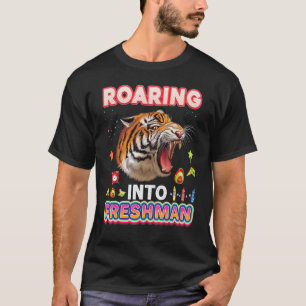 Roaring Into Freshman Tiger Student Teacher Back T T-Shirt