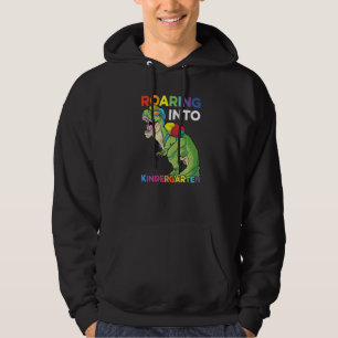 Roaring Into Kindergarten Back To School Dinosaur Hoodie