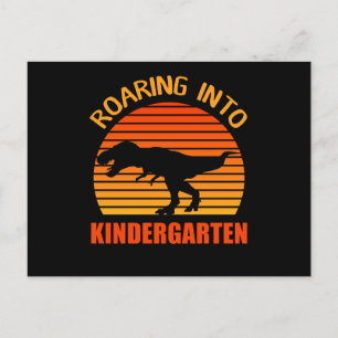 Roaring Into KinderGarten Back To School Postcard