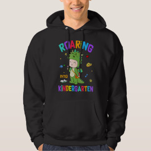 Roaring Into Kindergarten Dinosaur Back To School Hoodie