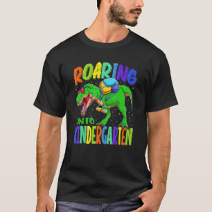 Roaring Into Kindergarten Dinosaur Back To School  T-Shirt