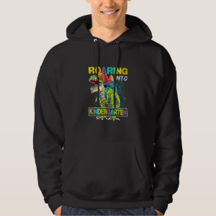 Roaring Into Kindergarten Dinosaur Rex Back To Sch Hoodie