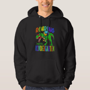 Roaring Into Kindergarten Dinosaur Rex Back To Sch Hoodie