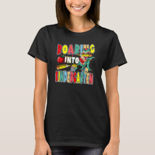 Roaring Into Kindergarten Dinosaur Rex Back To Sch T-Shirt
