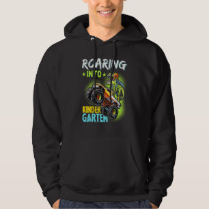 Roaring Into Kindergarten Dinosaur T Rex Back to S Hoodie