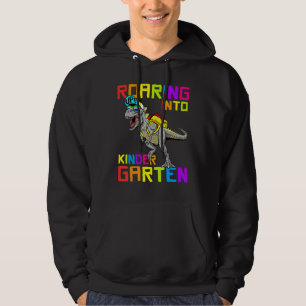 Roaring Into Kindergarten Dinosaur T-Rex Boys Kids Hoodie