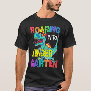 Roaring Into Kindergarten First Day Of School T-Shirt