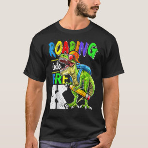 Roaring Into Pre K Dinosaur Back To School Boys T-Shirt