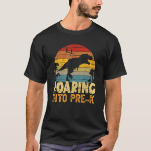 Roaring Into Pre K Dinosaur Back To School First D T-Shirt