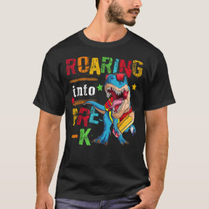 Roaring Into Pre K Dinosaur Boys Kids Back To Scho T-Shirt