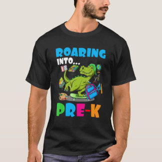Roaring Into Pre K Dinosaur Kids Back To School Bo T-Shirt