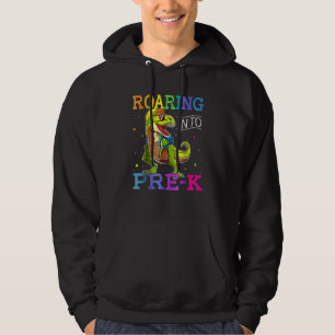 Roaring Into Preschool Dinosaur Rex Back To School Hoodie