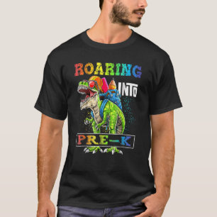 Roaring Into Preschool Dinosaur Rex Back To School T-Shirt
