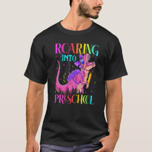 Roaring Into Preschool Dinosaur Rex Pre K Back To  T-Shirt