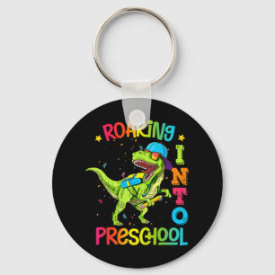 Roaring Into Preschool Dinosaur Teacher Pre K Back Key Ring