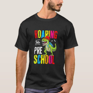 Roaring Into Preschool Dinosaur Teacher Pre K Back T-Shirt