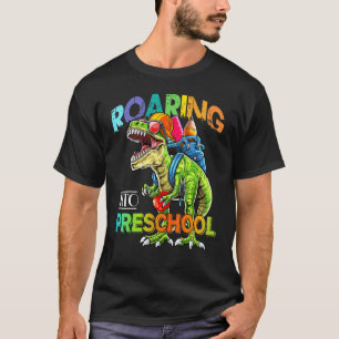 Roaring Into Preschool Dinosaur Teacher Pre K Back T-Shirt