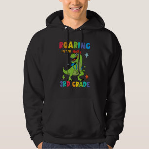 Roaring Intro 3rd Grade Dinosaur Rex Boys Back To Hoodie