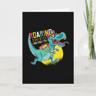 Roaring kinder Dinosaur Happy 100th Day Funny Gift Card