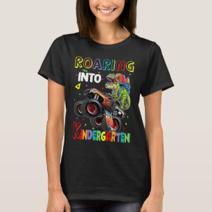 Roaring Kindergarten Dinosaur Monster Truck Back t T-Shirt