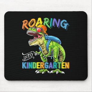 Roaring Kindergarten Dinosaur T Rex Ck To School B Mouse Pad
