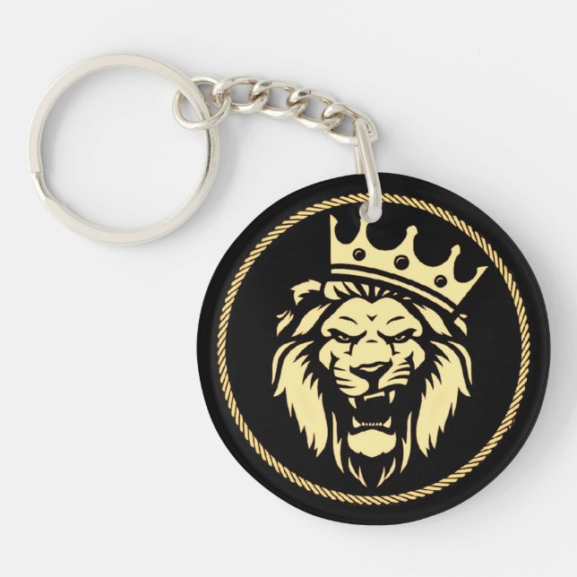 Roaring King Lion Acrylic Keychain (Front)